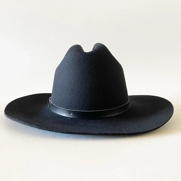 Wool Felt Cowboy Hat Western Ranch Rodeo Festival Costume Black 7 WPL 5923 USA